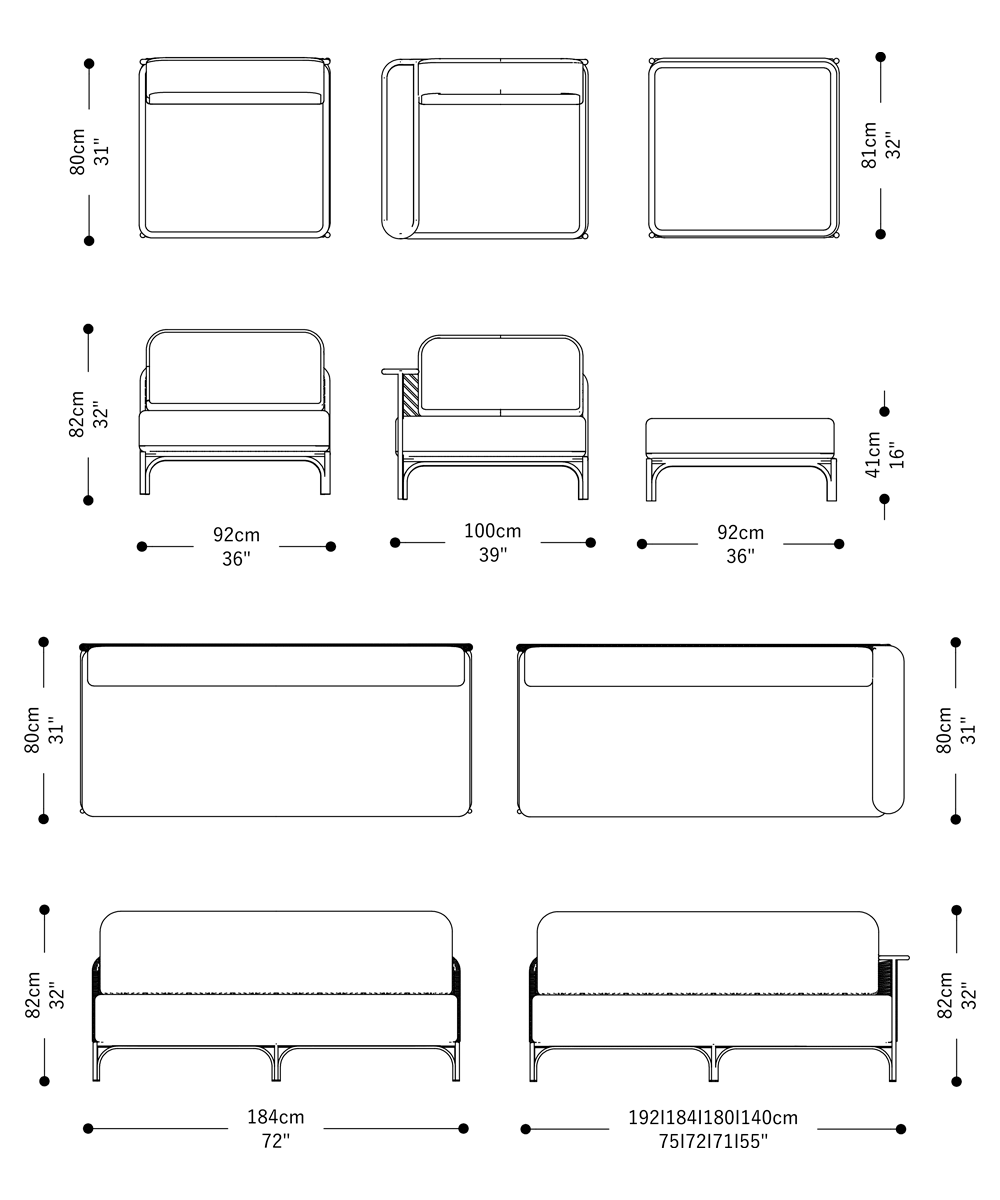 Image of the complete dimensions of the product